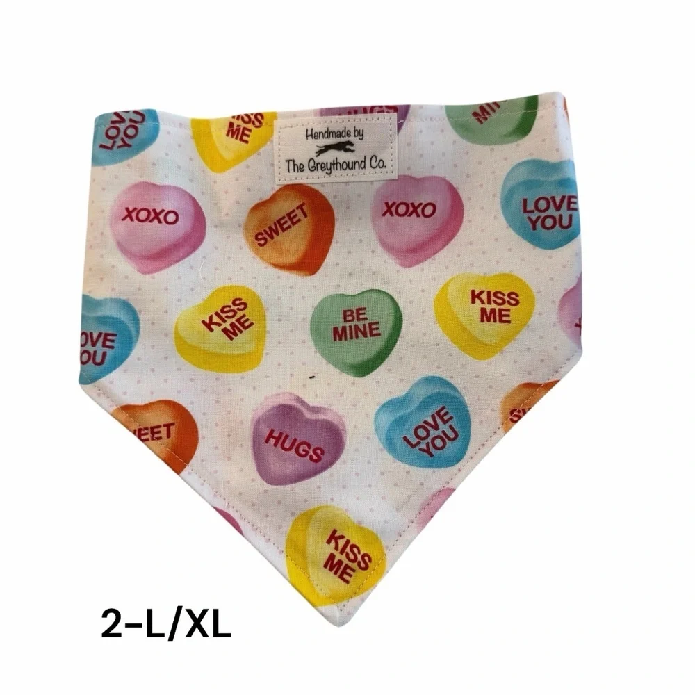 Handmade Sweetheart Dog Bandana - Red and Multicolor